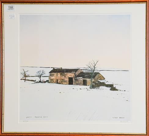 Lot 1066 - After Peter Brook, a signed limited edition print, ''Empty Pennine Farm'', numbered 147/300