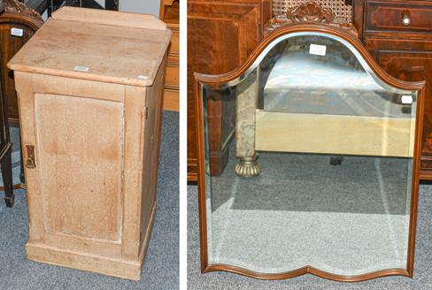 Lot 1107 - Late Victorian pine bedside/pot cupboard, 42cm by 37cm by 75cm together with two other side...