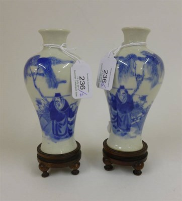 Lot 236 - A Pair of Chinese Porcelain Baluster Vases, late 19th/early 20th century, with everted rims,...