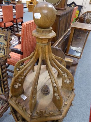 Lot 1130 - A 19th century oak Gothic revival church pulpit finial, profusely carved and pierced with...