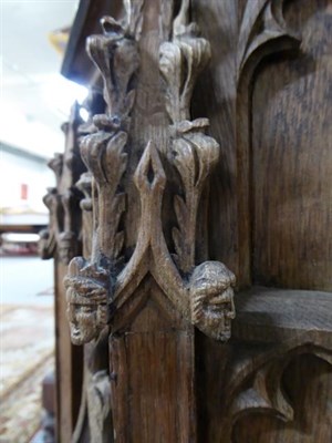 Lot 1130 - A 19th century oak Gothic revival church pulpit finial, profusely carved and pierced with...