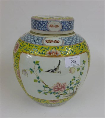 Lot 237 - A Chinese Porcelain Ginger Jar and Cover, late 19th/early 20th century, painted in famille rose...