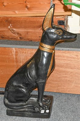 Lot 1142 - An Art Deco style statue of an Egyptian dog, 76cm high