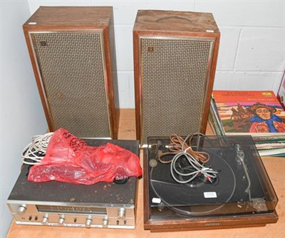 Lot 1175 - A Pioneer amplifiier, turntable and pair of speakers, a quantity of 33rpm gramophone records,...