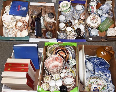 Lot 1198 - ~Seven boxes of assorted pottery and porcelain including Spode Italian landscape, Royal Albert...