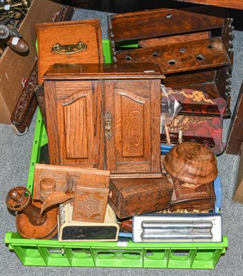 Lot 1200 - A large collection of smoking related items, including desk top cigarette boxes, pipe racks,...