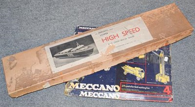 Lot 1203 - A 1950's Keilcraft RAF launch kit and a box of Meccano