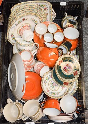 Lot 1208 - ~Various teawares including a Foley Ming Rose six place tea service, a Vienna part coffee set,...