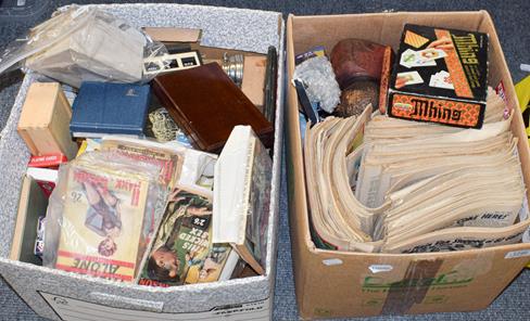 Lot 1246 - Various cards, games, children's books, comics, money banks, cribbage boards including a 19th...
