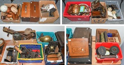 Lot 1254 - A large quantity of miscellaneous items including Victorian flat irons, an 18th century pestle...