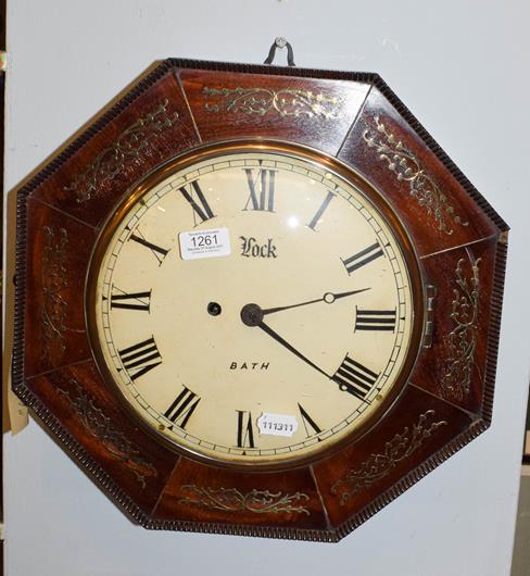 Lot 1261 - A Rosewood and brass inlaid single fusee wall timepiece by James Lock Bath