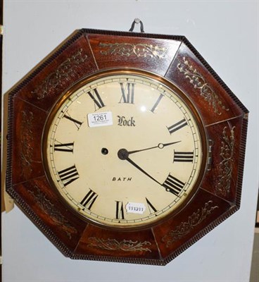 Lot 1261 - A Rosewood and brass inlaid single fusee wall timepiece by James Lock Bath