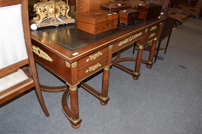 Lot 1273 - A French Louis XVI Style Mahogany and Gilt Metal Mounted Desk, late 19th/early 20th century,...