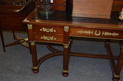Lot 1273 - A French Louis XVI Style Mahogany and Gilt Metal Mounted Desk, late 19th/early 20th century,...