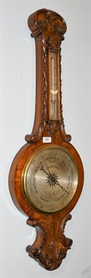 Lot 1281 - ~A mahogany wheel barometer circa 1850, silvered dial signed T Hambleton, birkinhead