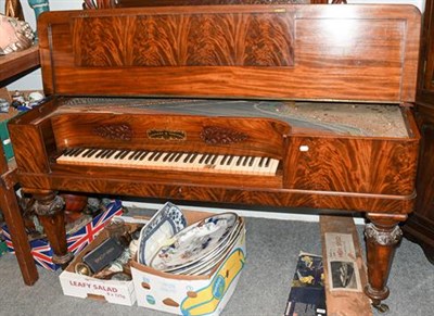 Lot 1285 - A 19th century rosewood and mahogany Collard & Collard square piano, 183cm by 84cm by 82cm