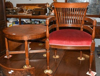 Lot 1293 - An oak circular coffee table and a 19th century mahogany chair (2)