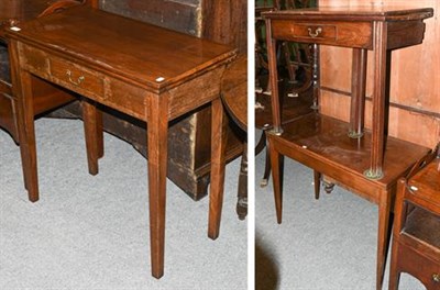 Lot 1297 - A George III mahogany single-drawer fold-over tea table together with another very similar...