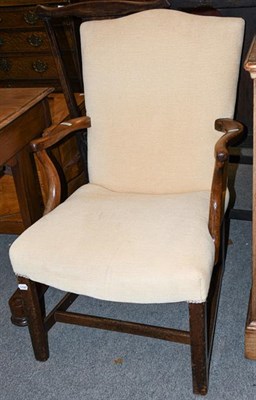 Lot 1310 - An 18th century mahogany framed open armchair