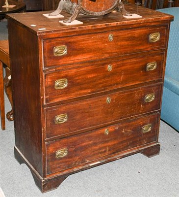 Lot 1314 - A George III inlaid Mahogany four height straight fronted chest of drawers, 94cm by 46cm by 102cm