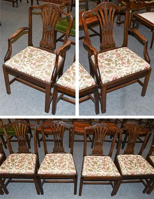 Lot 1323 - A set of six 20th century mahogany dining chairs including two carvers (6)