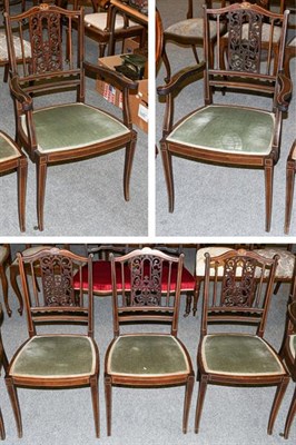 Lot 1325 - A late Victorian part salon suite comprising three side chairs and pair of armchairs (5)