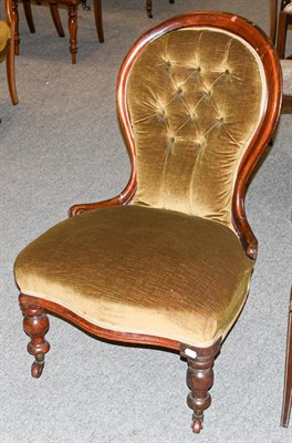 Lot 1326 - A Victorian mahogany framed button-back nursing chair