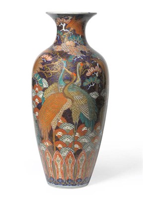 Lot 256 - An Imari Porcelain Large Baluster Vase, Meiji period (1868-1912), with trumpet neck, typically...