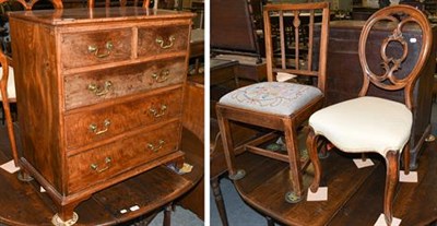 Lot 1359 - A 19th century oak chest of drawers of small proportions, two short over three long, 70cm by...