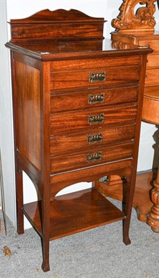Lot 1372 - A Victorian mahogany five-drawer music cabinet, 51cm by 37cm by 110cm