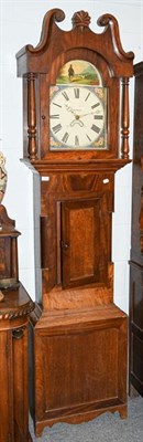 Lot 1379 - An oak and mahogany thirty hour longcase clock, arched painted dial signed Anthony Binks,...