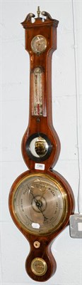 Lot 1386 - A mahogany wheel barometer, 19th century, signed J Croce, York