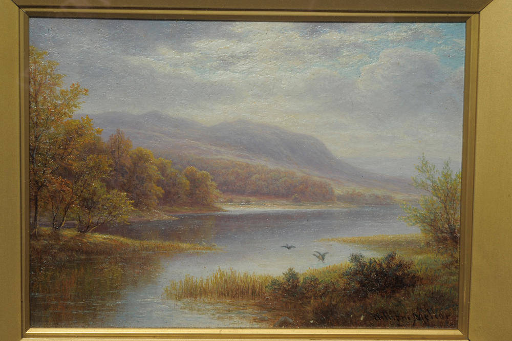Lot 501 - William Mellor (1851-1931)  "Rydal Lake, Westmorland " Signed, inscribed on the original frame...