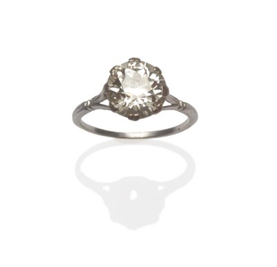 Lot 754 - An Early 20th Century Diamond Solitaire Ring, the old brilliant cut diamond in a white eight...