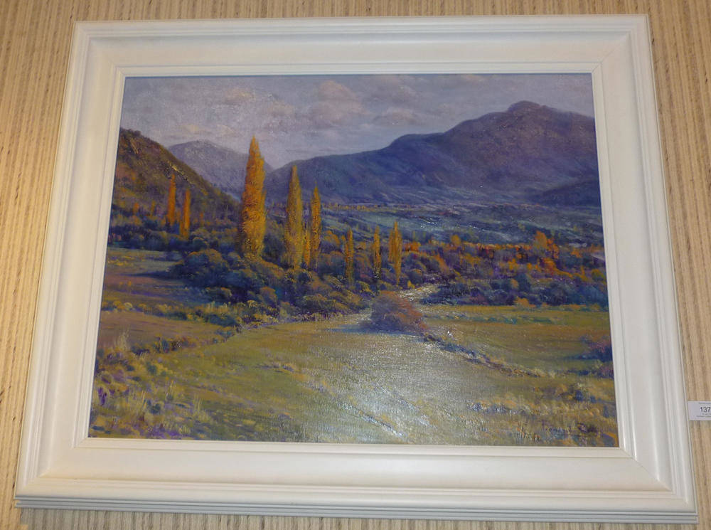 Lot 1374 - Fernando Reig Perez (Spanish, 20th/21st century)  Spanish hills Signed, oil on canvas, 48.5cm...