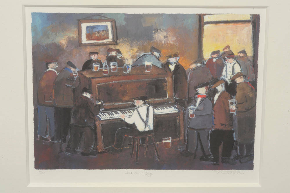 Lot 1397 - After Malcolm Teasdale (b.1944)  "Line 'em up Boys " Signed and titled in pencil, numbered...
