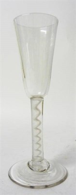 Lot 16 - An Ale Glass, circa 1760, the rounded funnel bowl on an opaque gauze twist stem, 18.5cm high
