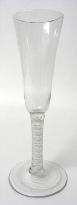 Lot 20 - An Ale Glass, circa 1760, the slender rounded funnel bowl on a double series opaque twist stem,...