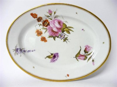 Lot 91 - A Barr Flight & Barr Worcester Porcelain Oval Stand, circa 1810, painted in the manner of...