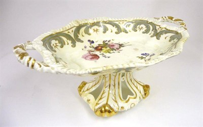 Lot 96 - A Rockingham Porcelain Centrepiece, circa 1830, of shaped oval form with twin shell and scroll...
