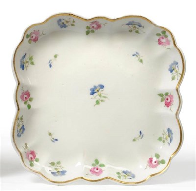 Lot 106 - A Nantgarw Porcelain Dessert Dish, circa 1820, of fluted square form, painted in the manner of...