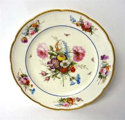 Lot 108 - A Nantgarw Porcelain Plate, circa 1820, en suite to the previous lot, unmarked, 23.5cm diameter