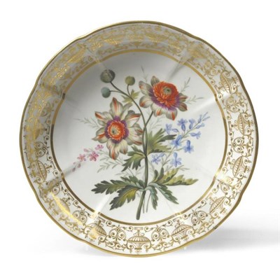 Lot 109 - A Swansea Porcelain Plate from the Gosford Castle Service, circa 1815-17, of circular cruciform...