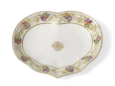 Lot 122 - A Pinxton Porcelain Kidney Shape Dish, circa 1800, painted in the manner of William Slater with...