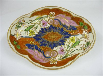 Lot 126 - A Pinxton Porcelain Dessert Dish, circa 1810, of lobed oval form, painted in the Imari palette with