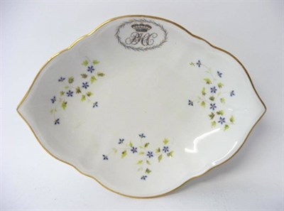 Lot 132 - A Derby Porcelain Shaped Oval Dish, circa 1790, painted in blue, brown and gilt with a...