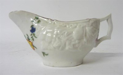 Lot 143 - A Champions Bristol Porcelain Butter Boat, circa 1770, of oval form with angular handle,...