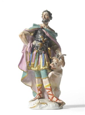 Lot 165 - A Meissen Figure of Julius Caesar, circa 1750, modelled by Johann Joachim Kaendler, emblematic...