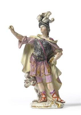 Lot 166 - A Meissen Porcelain Figure of Alexander the Great, circa 1750, modelled by Johann Joachim Kaendler