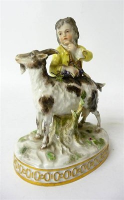 Lot 172 - A Meissen Porcelain Figure Group of a Goatherder and Goat, late 19th/20th century, after the...
